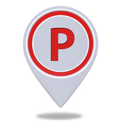 Parking pointer icon on white background