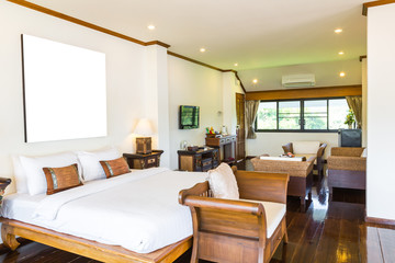Interior of modern comfortable hotel room