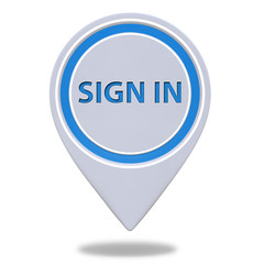 sign in pointer icon on white background
