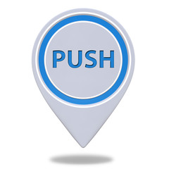 push pointer icon on white background