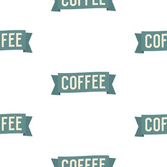 A seamless vector pattern of a blue coffee banner