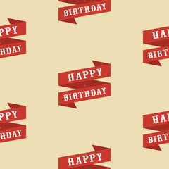 A seamless happy birthday ribbon pattern