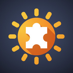 Sun icon with a puzzle piece