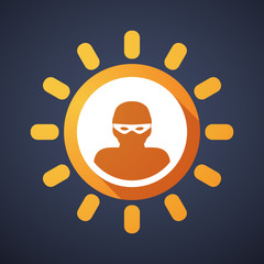Sun icon with a thief