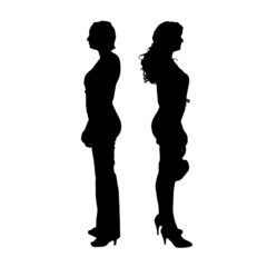 Vector silhouette of a woman.
