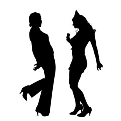 Vector silhouette of a woman.