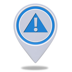 Danger pointer icon on white background