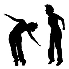 Vector silhouette of a woman.