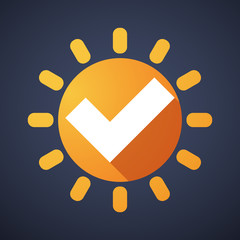 Sun icon with a survey sign