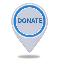 Donate pointer icon on white background