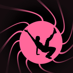 Vector silhouettes of woman.