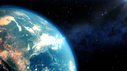 Realistic Earth closeup render