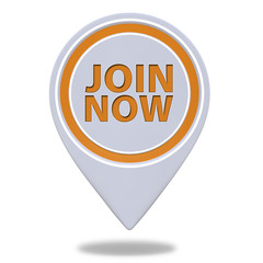 Join now pointer icon on white background