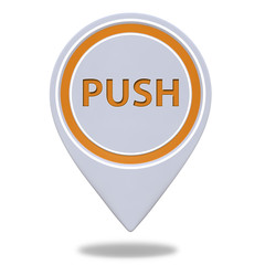 push pointer icon on white background