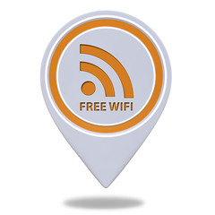 Free wifi pointer icon on white background