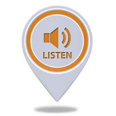 music pointer icon on white background