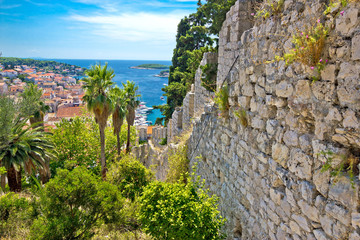 Fototapeta premium Famous Hvar island wall and harbor view