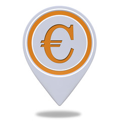 Euro pointer icon on white background