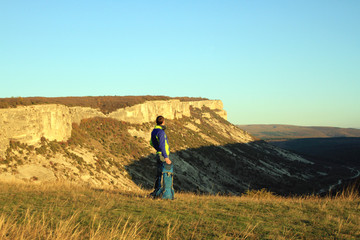 Naklejka premium Summer hiking in the mountains.