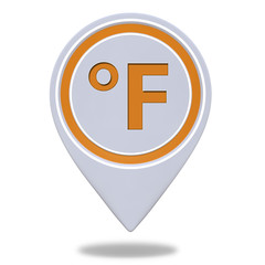 fahrenheit pointer icon on white background
