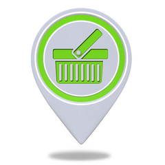 shopping cart pointer icon on white background