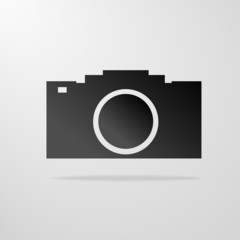 photo camera icon gray vector illustration