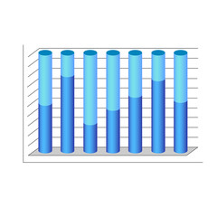 vector 3d cylinder chart diagram blue graph