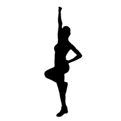 sport fitness woman exercise workout silhouettes