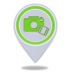 camera pointer icon on white background