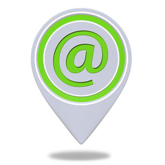 Email pointer icon on white background