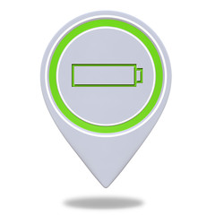 battery pointer icon on white background