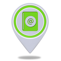 Email pointer icon on white background