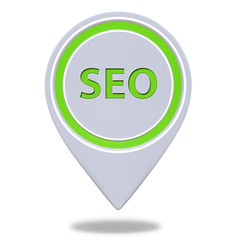 Seo pointer icon on white background