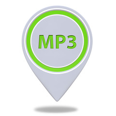 MP3 pointer icon on white background