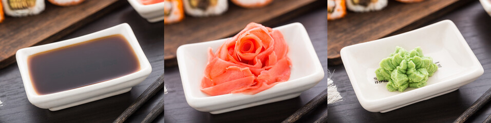 Traditional Japanese condiments.