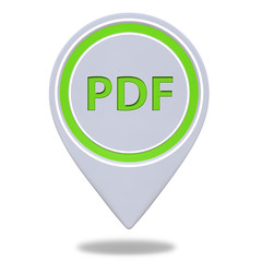 Pdf pointer icon on white background