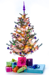 Christmas tree illuminated