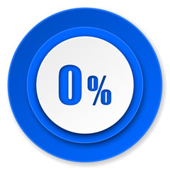 0 percent icon, sale sign