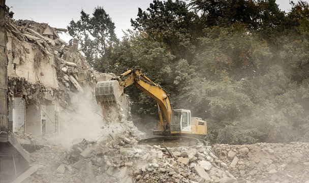 Excavator on a construction site