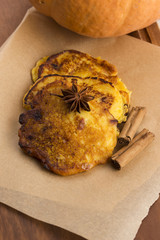 Pumpkin Fritters with cinnamon