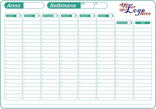 PLANNER PLANNING CALENDARIO DA TAVOLO MODIFICABILE