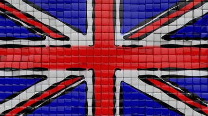 Fototapeta premium union jack flag cubes