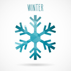 Winter abstract geometric snowflake