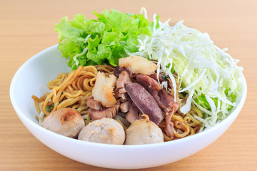 noodle with beef and meatball(Thai food)