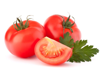 Tomato vegetables and parsley leaves still life