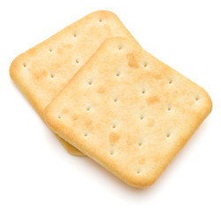 Dry cracker cookies isolated on white background cutout