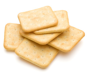 Dry cracker cookies isolated on white background cutout