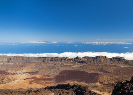 Roads of volcano Teide. Tenerife