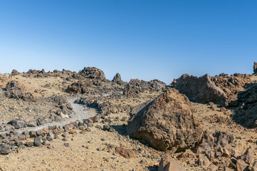 Roads of volcano Teide. Tenerife