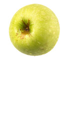 Green apple over white background